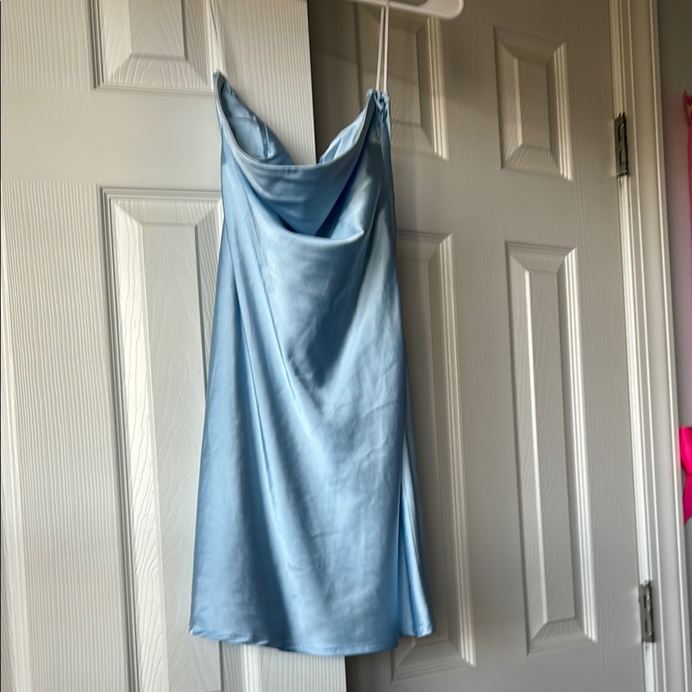 Light Blue Satin Dress